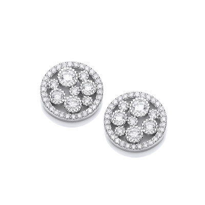 Silver & Cubic Zirconia Mini Galaxy Earrings