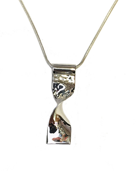 Twisted Silver Pendant without chain