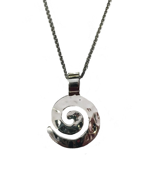 Silver swirl maze pendant without chain