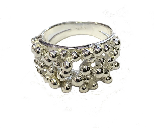 Sterling silver woven strand ring