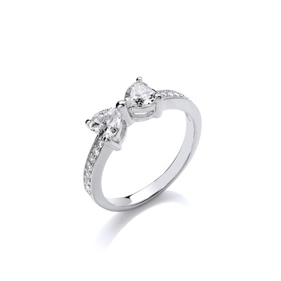 Silver and CZ Bow Ring