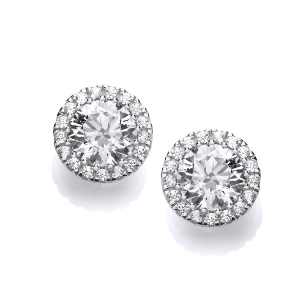 'Touch of Sparkle' Silver and Cubic Zirconia Earrings