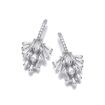 Silver & Cubic Zirconia Chandelier Drop Earrings