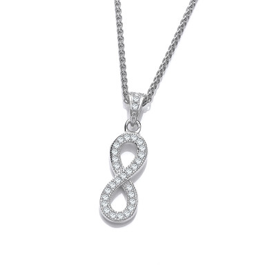 Silver and Cubic Zirconia Infinity Pendant