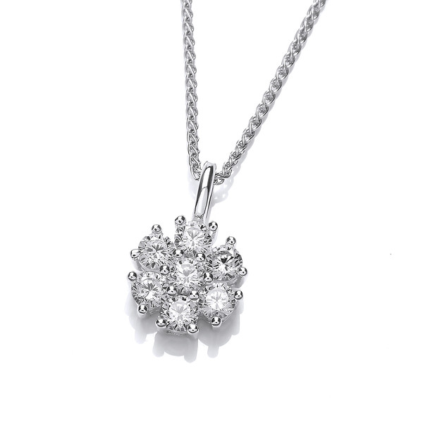 Cubic Zirconia Cluster Pendant without Chain