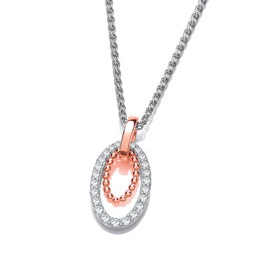 Silver and Rose Gold Twin Loop Pendant