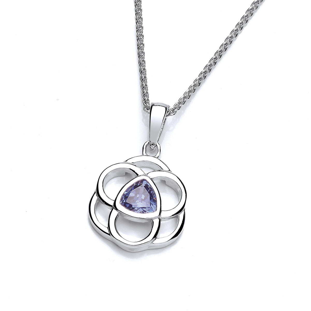 Celtic Silver & Tanzanite Cubic Zirconia Pendant without Chain ...
