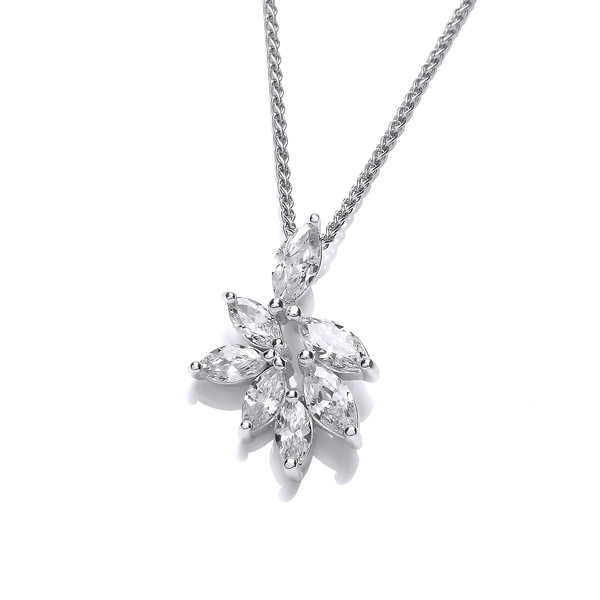 Iris Silver & Cubic Zirconia Pendant without Chain