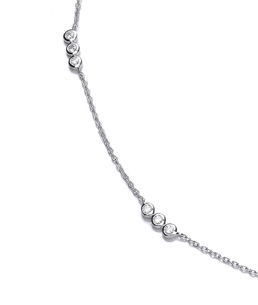 Silver Chain and CZ Bubbles Necklace