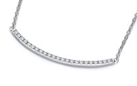 Silver and Cubic Zirconia Smile Necklace