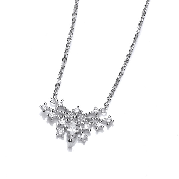Deco Style Cubic Zirconia Butterfly Necklace