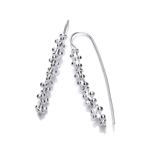 Silver Beads Drop Earrings