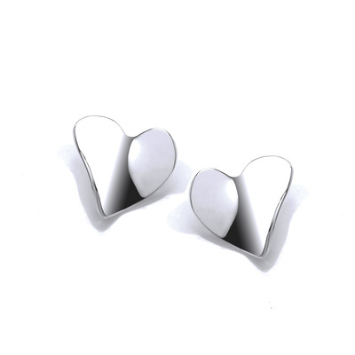 Silver Wavy Heart Earrings