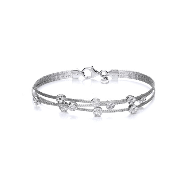 Silver & Cubic Zirconia Galaxy Bracelet