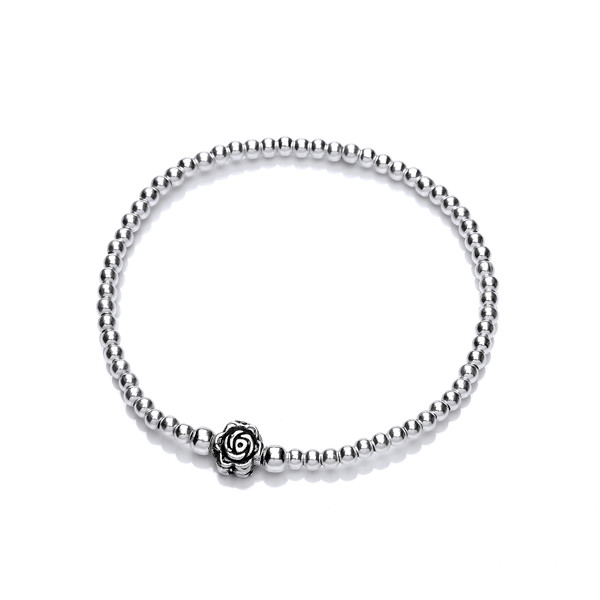 Silver Karma Rose Bracelet