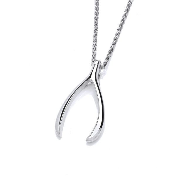 Silver Wishbone Pendant without Chain