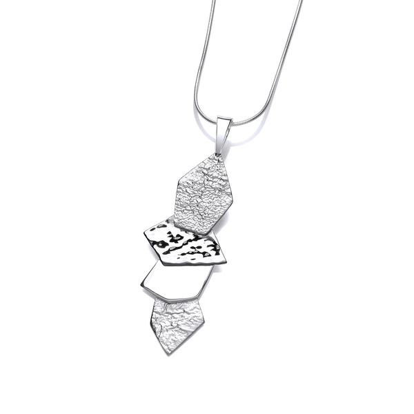 Silver Geometry Pendant with 16-18 Silver Chain