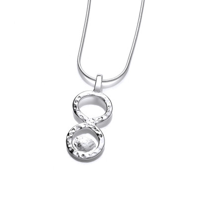 Hammered Silver Rings Pendant
