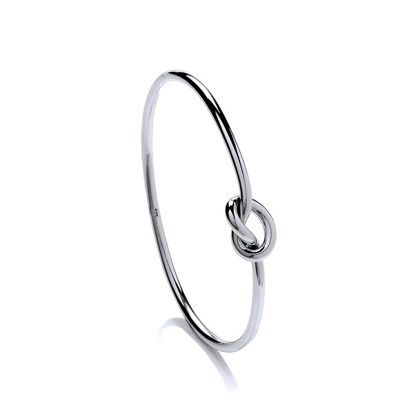 Simple Silver Knot Bangle