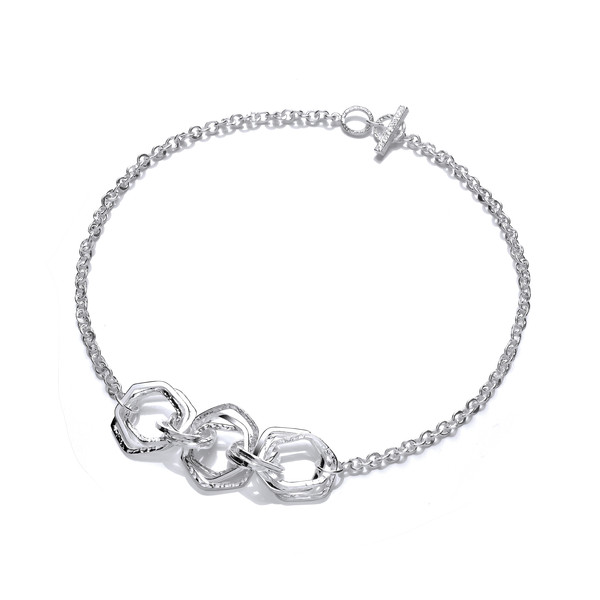 Silver Hexagon Loops Necklace
