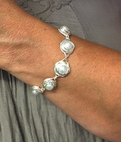 Silver and Pearl Nest Bracelet