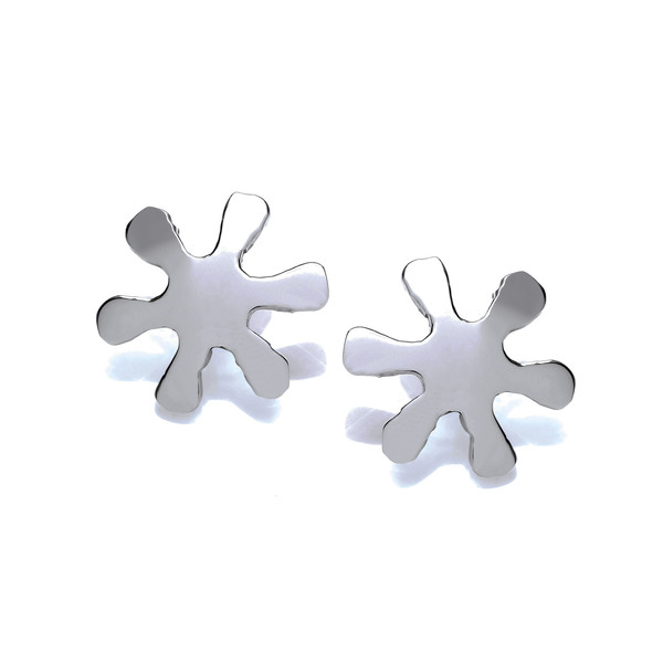 Tiny Silver Paint Splodge Earrings