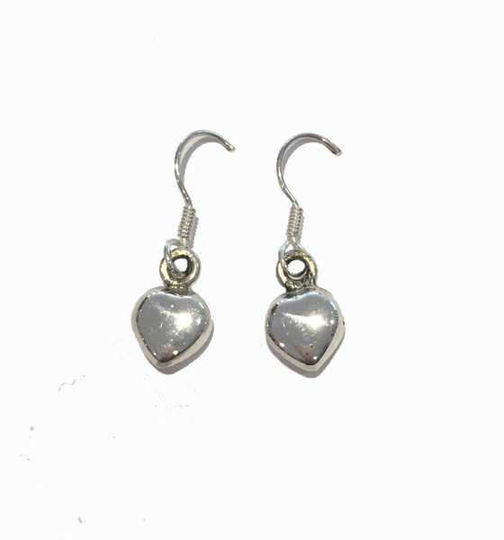 Simple Little Silver Heart Earrings