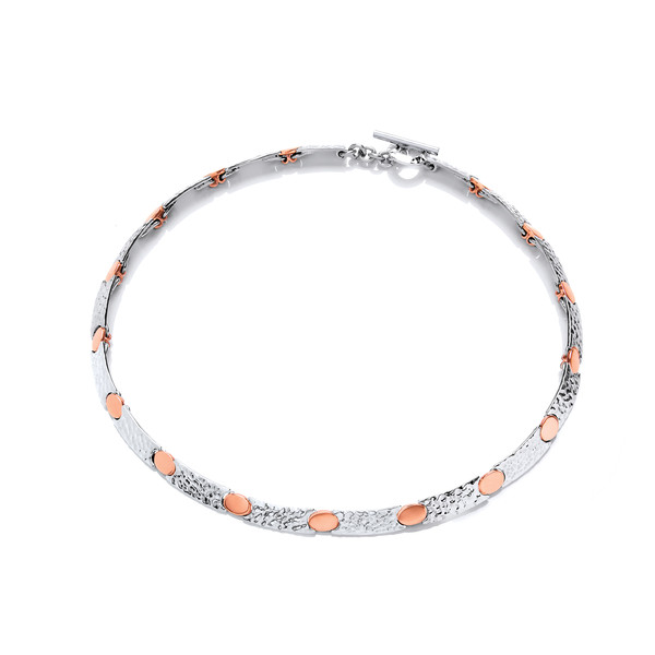 Sterling Silver and Copper Dot and Dash Necklace