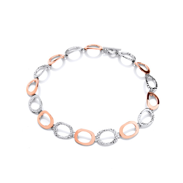 Sterling Silver and Copper Large Ovals Necklace