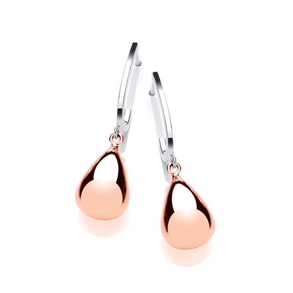 Sterling Silver and Copper Molten Drop Earrings