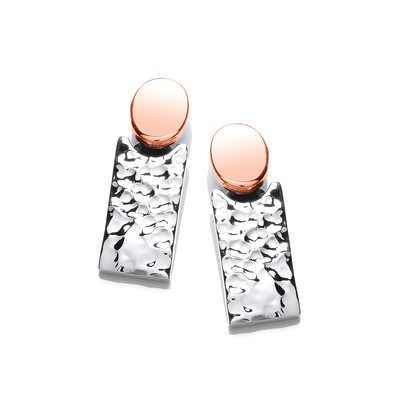 Sterling Silver and Copper Dot and Dash Earrings