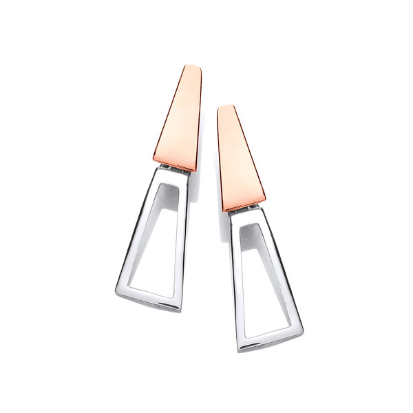 Sterling Silver and Copper 'The Shard' Earrings