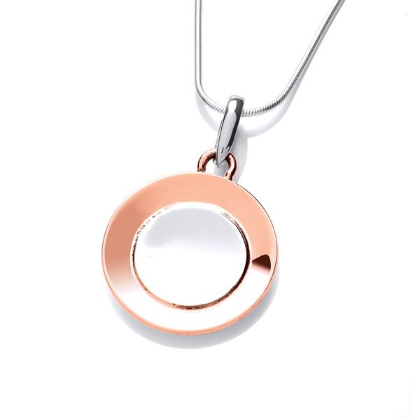 Sterling Silver and Copper Satellite Pendant with Silver Chain