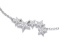 Silver & Cubic Zirconia Shooting Stars Bracelet