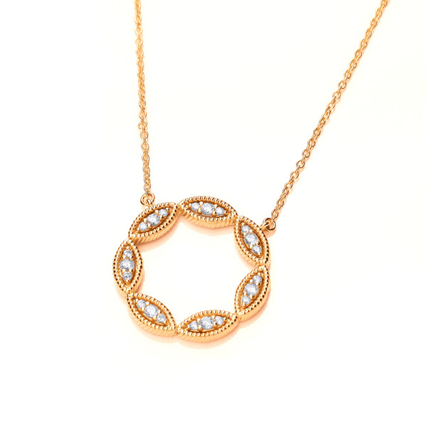Silver, Cubic Zirconia and Gold Vermeil Lucky Eye Necklace