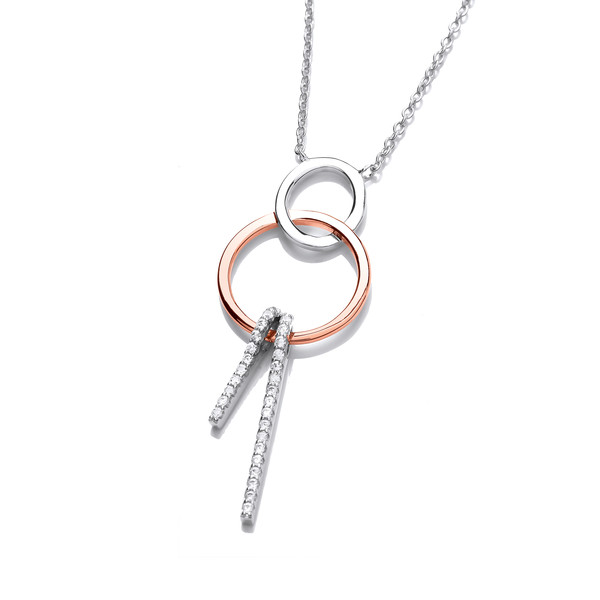 Silver, Rose Gold and Cubic Zirconia Sweet Dreams Necklace