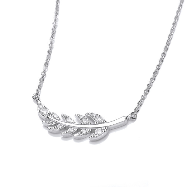 Silver and CZ 'Light as a Feather' Necklace