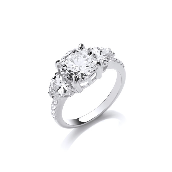 Silver & Cubic Zirconia Ascot Ring