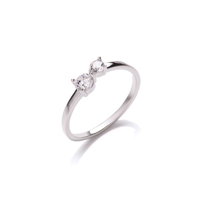 Silver & Cubic Zirconia Simple Open Ring