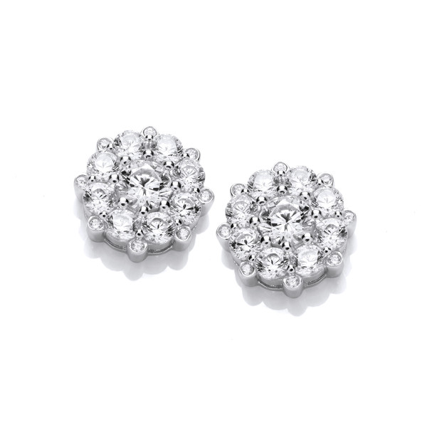 Forget Me Not Silver & Cubic Zirconia Earrings