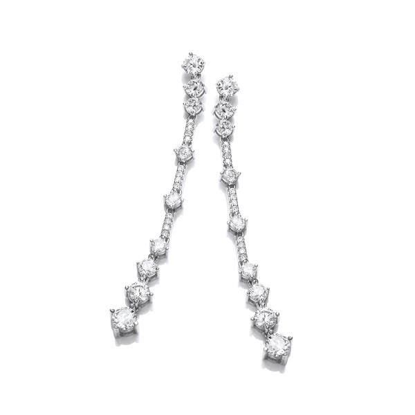 Silver & Cubic Zirconia Party Drop Earrings