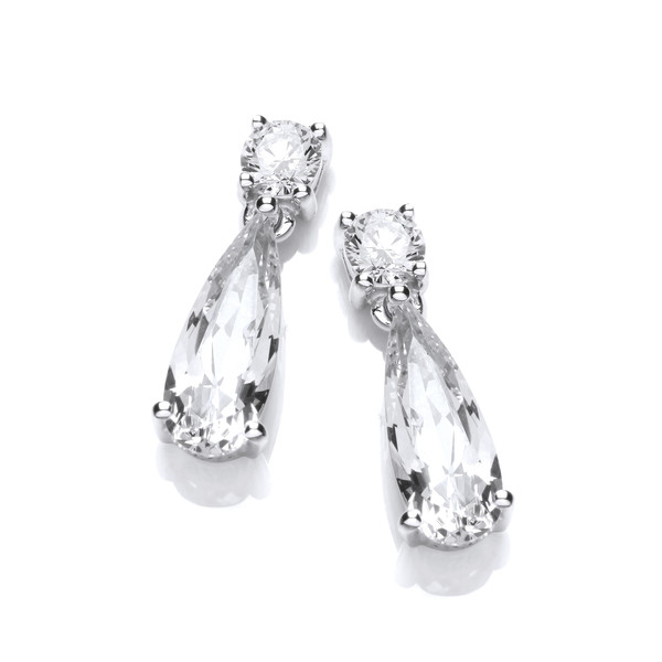 Silver & Cubic Zirconia Beauty Drop Earrings