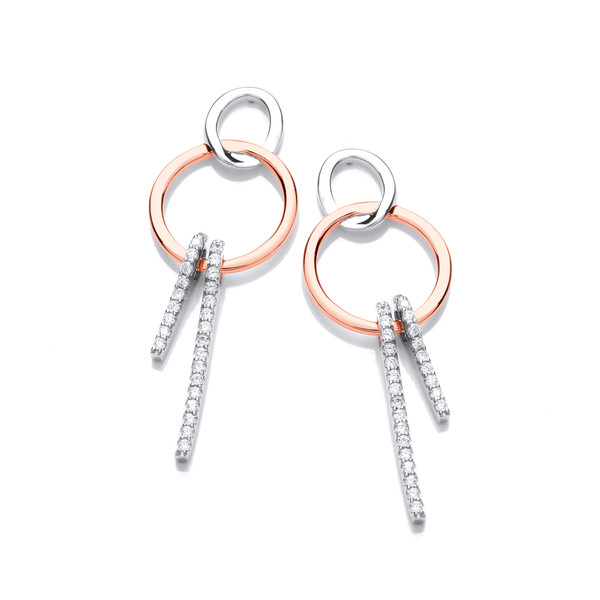 Silver, Rose Gold and Cubic Zirconia Sweet Dreams Earrings