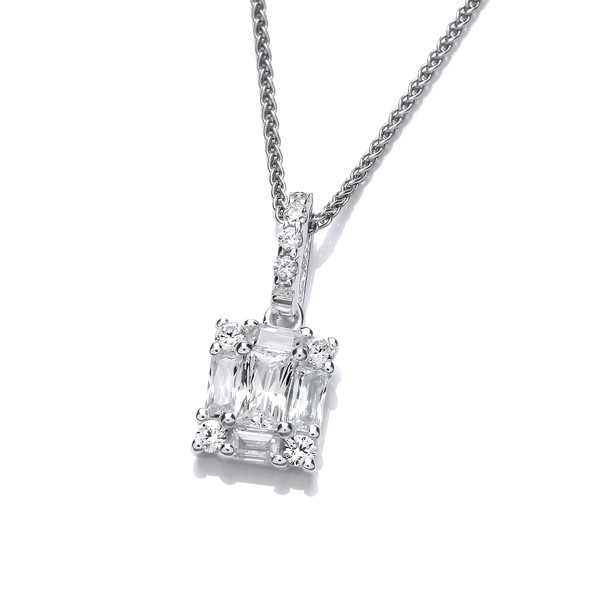 Silver & Cubic Zirconia Deco Heaven Pendant without Chain