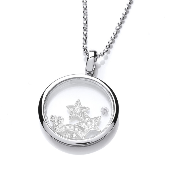 Celestial Silver & Cubic Zirconia Sky at Night Pendant without Chain