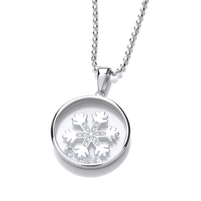 Celestial Silver & Cubic Zirconia Snowflake Pendant