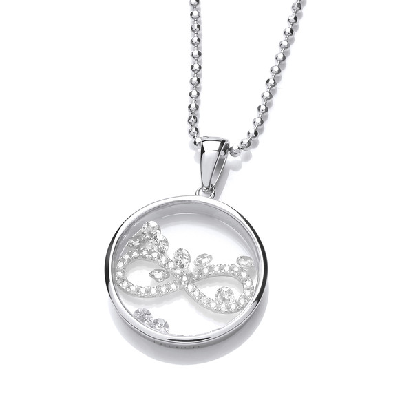 Celestial Silver & Cubic Zirconia Infinity Pendant without Chain