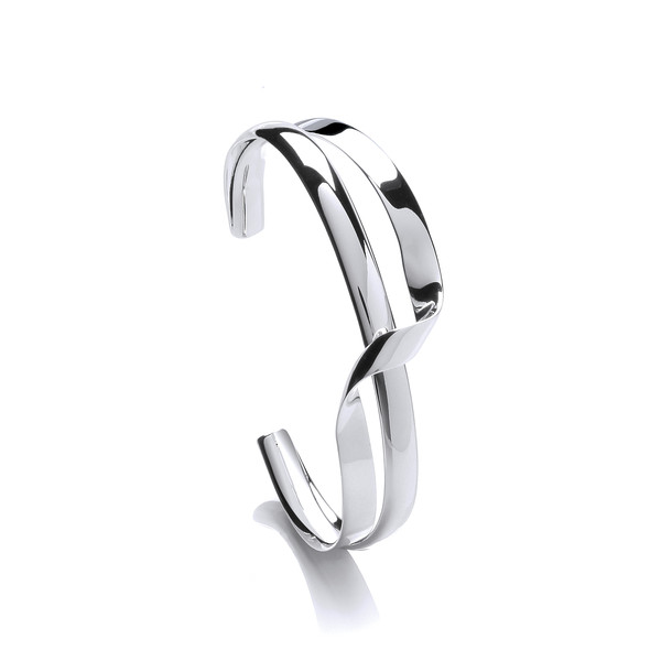 Sterling Silver Chunky Double Twist Bangle