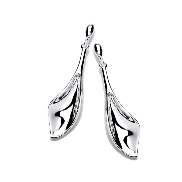 Silver Calla Lily Drop Earrings