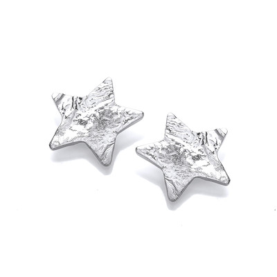 Silver Organic Star Earrings